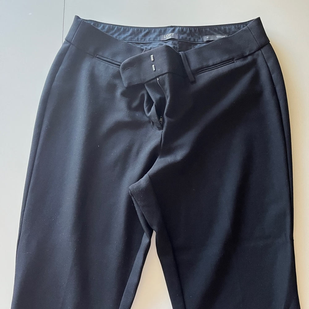 LOFT Black Womens Dress Pants — Tailored Flat Front
